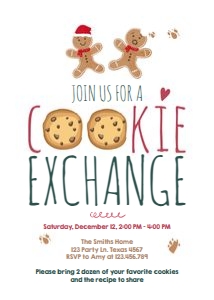 Cookie Exchange Invitation White design preview