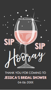 Favor tags Sip Sip Hooray Wine Pink design preview