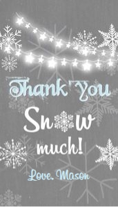 Favor tags Winter Blue design preview