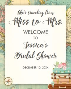 Welcome Sign Travel World Map design preview
