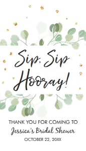 Favor Tags Sip Sip Hooray Greenery design preview