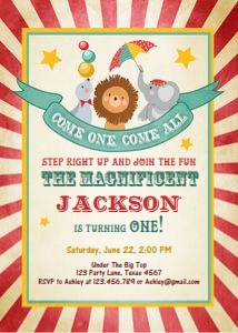 Birthday Invitation Circus design preview