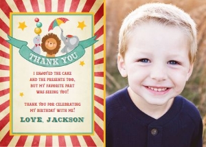 Thank you Card Circus - With photo design preview