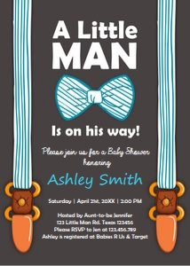 Baby Shower Invitation Little Man design preview