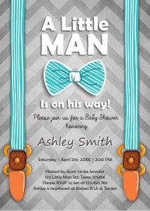 Baby Shower Invitation Little Man Grey design preview