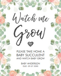 Sign Watch Me Grow Eucalyptus design preview
