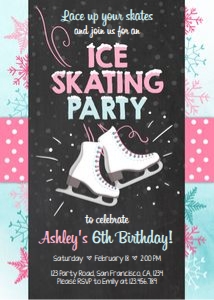 Birthday Invitation Ice Skating design preview