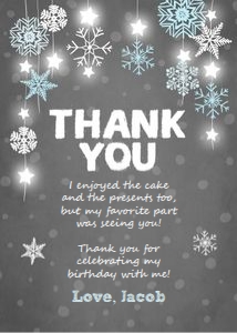 Thank You Card Winter Blue design preview