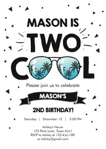 Birthday Invitation Two Cool design preview
