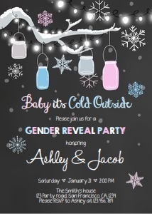 Gender Reveal Baby Its Cold Outside design preview