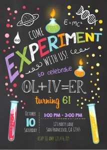 Birthday Invitation Science Boy design preview