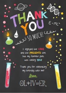 Thank You Card Science Boy design preview