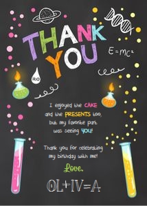 Thank You Card Science Girl design preview