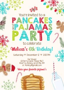 Birthday Invitation Pancakes and Pajamas Christmas design preview