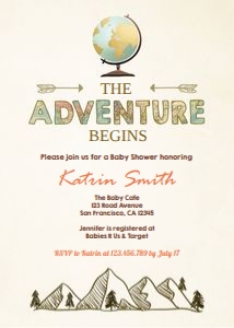 Baby Shower Invitation The Adventure Begins design preview