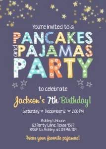 Birthday Invitation Pancakes and Pajamas Boy design preview