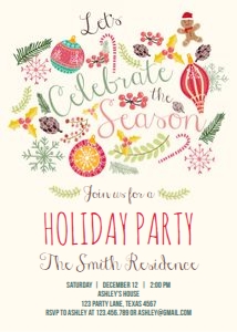 Holiday Party Invitation Creme design preview