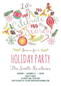 Holiday Party Invitation White design preview