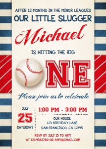 Birthday Invitation Baseball One design preview