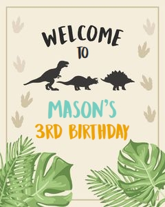 Welcome Sign Dinosaur design preview