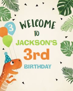 Welcome Sign Dino Creme design preview