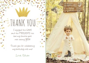 Thank you card Wild Things White - With photo design preview