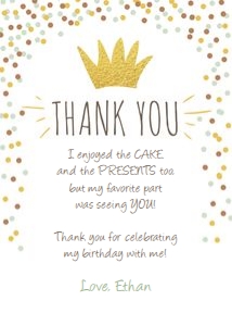 Thank you card Wild Things White design preview