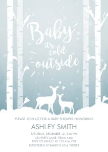 Baby Shower Invitation Cold Outside Deer V2 design preview