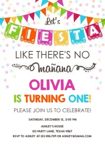 Birthday Invitation Lets Fiesta Like There is no Manana White design preview