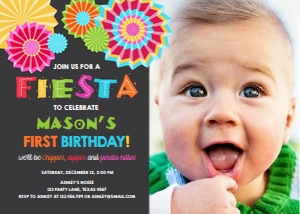 Birthday Invitation Fiesta Chalk Photo design preview