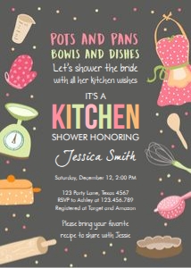 Bridal Shower Invitation Kitchen Brown design preview