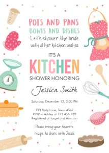 Bridal Shower Invitation Kitchen White: Bridal Shower Invitation Kitchen White