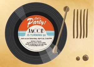 Birthday Invitation Vintage Record design preview