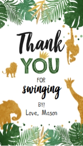 Favor Tags Safari Animals Boy Swinging By design preview