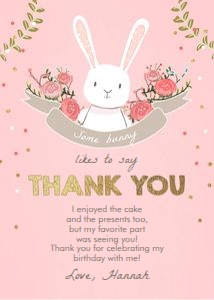 Thank you Card Bunny Pink design preview