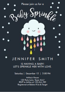 Baby Sprinkle Invitation Cloud Navy design preview