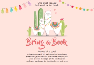 Bring a Book Llama Pink design preview