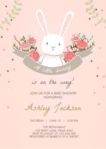 Baby Shower Invitation Bunny Pink design preview