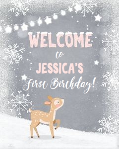 Welcome Sign Winter Deer v2 design preview