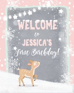 Welcome Sign Winter Deer design preview
