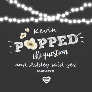Popped The Question Favor Tags Black design preview
