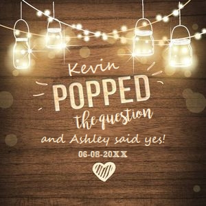 Popped The Question Favor Tags Wood design preview