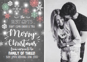 Pregnancy Reveal Christmas - With photo design preview