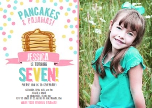 Birthday Invitation Pancakes Confetti - With photo design preview