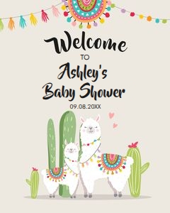 Welcome Sign Llama Brown design preview