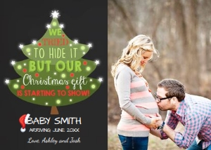 Pregnancy Reveal Christmas Tree v2 - With photo design preview
