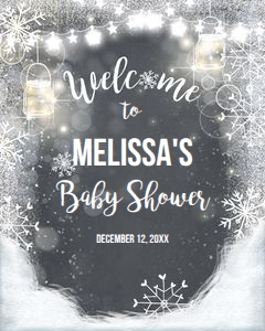 Welcome Sign Snow Black design preview