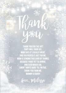 Thank you Card snow Grey design preview