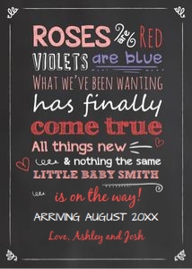 Pregnancy Reveal Valentine Roses are Red design preview