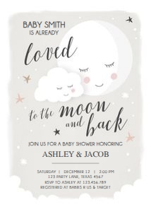 Baby Shower Invitation Moon Neutral design preview